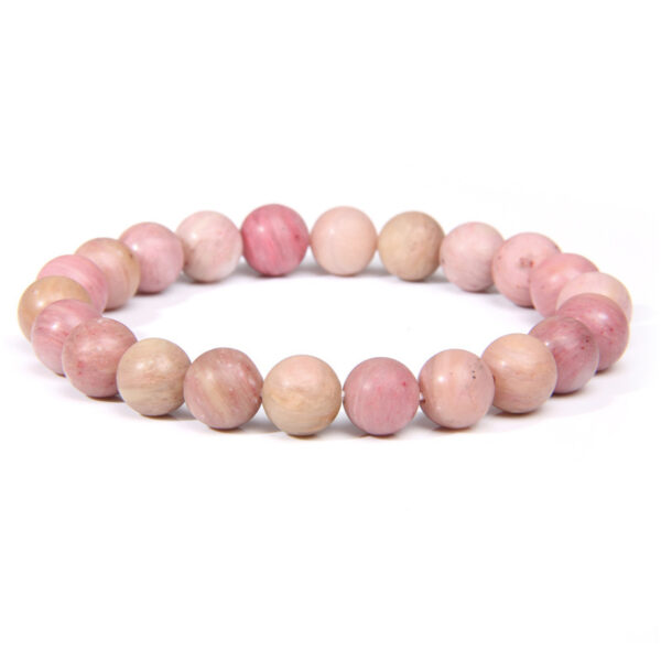 8mm Natural Stone Beads Bracelet Men's White Turquoise Stretch - Image 3