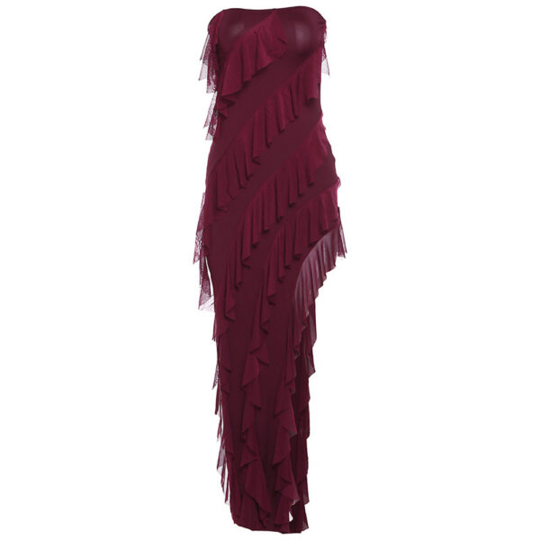 2024 Summer Trend Skinny Women's Fashion Tube Top Backless Split Tassel Dress Birthday Party Clubwear - Image 10
