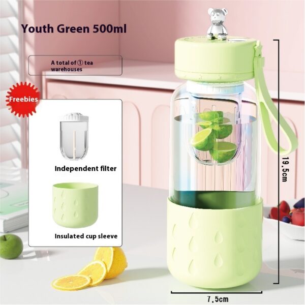 Tea Water Separation Magnetic Glass Water Cup Sealed Without Leakage Glass Tea Water Cup Infuser Tumbler Drinkware Water Bottle With Tea Filter - Image 5