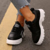 Lace-up Sports Shoes With Side-Zipper Design Fashion Thick-soled Round-toe Casual Shoes For Women Sneakers - Image 2