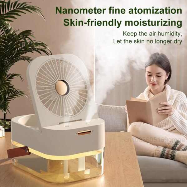 Humidifier Spray Fan Portable Fan Air Cooler Air Humidifier USB Mist Fan Desktop Fan With Night Light For Summer Home Appliance - Image 7