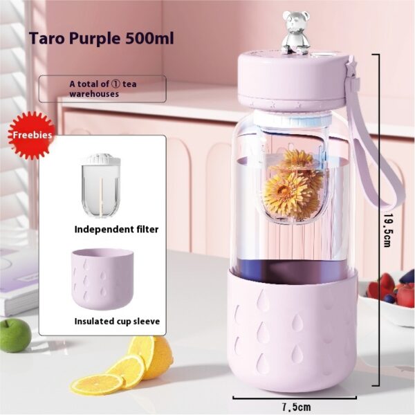 Tea Water Separation Magnetic Glass Water Cup Sealed Without Leakage Glass Tea Water Cup Infuser Tumbler Drinkware Water Bottle With Tea Filter - Image 2