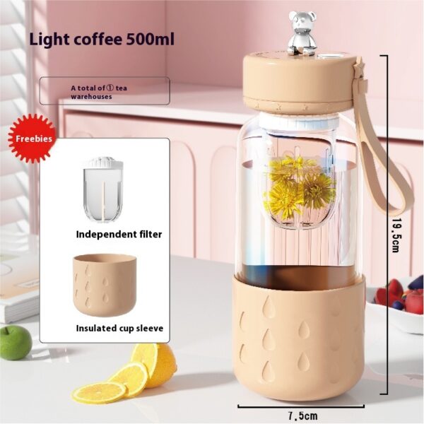 Tea Water Separation Magnetic Glass Water Cup Sealed Without Leakage Glass Tea Water Cup Infuser Tumbler Drinkware Water Bottle With Tea Filter - Image 7