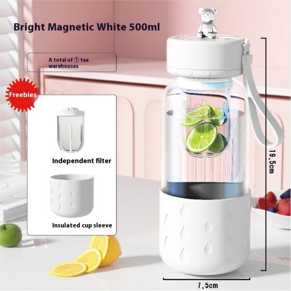 Tea Water Separation Magnetic Glass Water Cup Sealed Without Leakage Glass Tea Water Cup Infuser Tumbler Drinkware Water Bottle With Tea Filter - Image 6